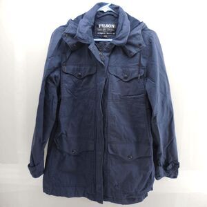 Filson Moorcroft Parka Chore Coat Military Jacket Womens Size L Blue DarkDenim